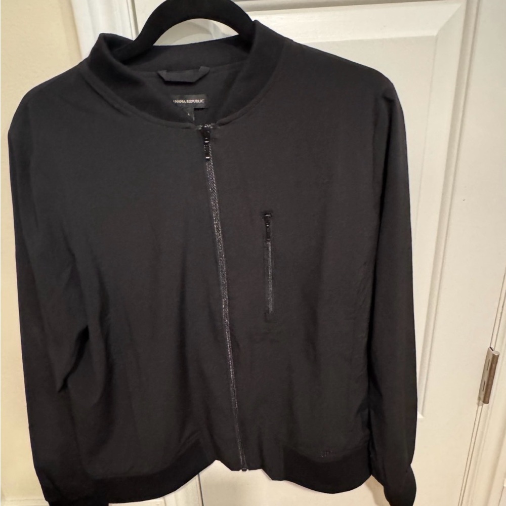 BANANA REPUBLIC Black Zip-Front light weight Bomber Jacket Medium
